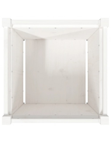 Fioriere da Giardino 2 pz Bianche in Legno Massello di Pino