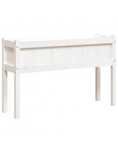 Fioriere da Giardino 2 pz con Gambe Bianche Legno Massello Pino