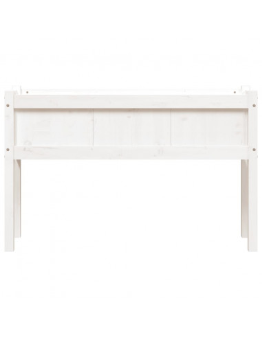 Fioriere da Giardino 2 pz con Gambe Bianche Legno Massello Pino