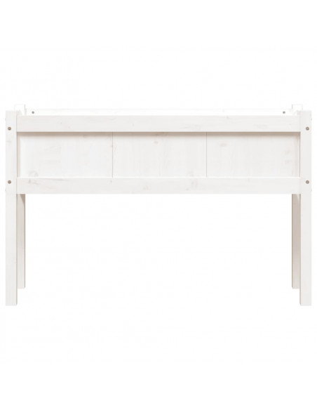 Fioriere da Giardino 2 pz con Gambe Bianche Legno Massello Pino