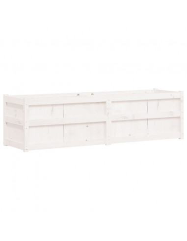 Fioriera da Giardino Bianca 180x50x50 cm Legno Massello di Pino