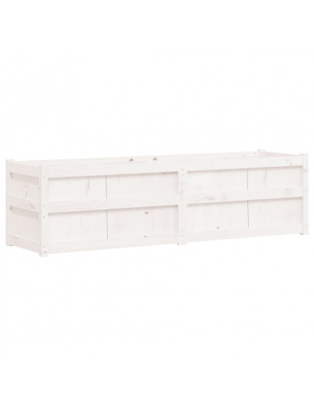 Fioriera da Giardino Bianca 180x50x50 cm Legno Massello di Pino