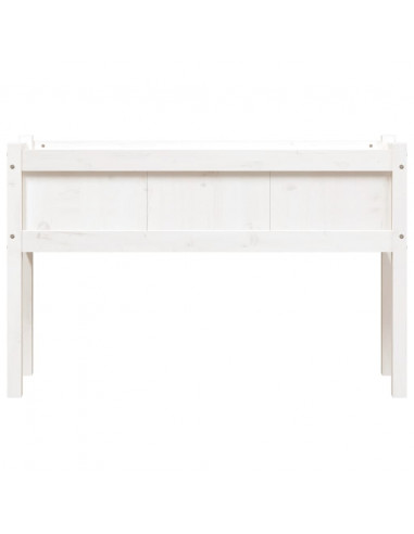 Fioriera da Giardino con Gambe Bianca 110x31x70cm Massello Pino