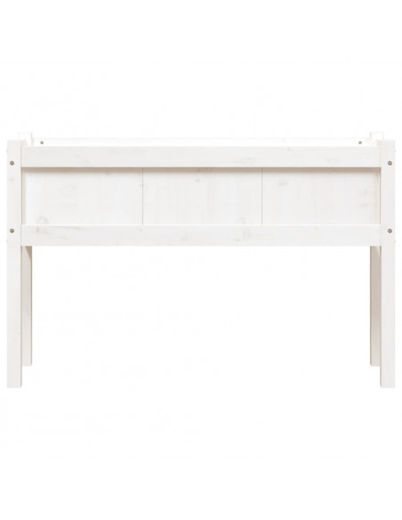 Fioriera da Giardino con Gambe Bianca 110x31x70cm Massello Pino