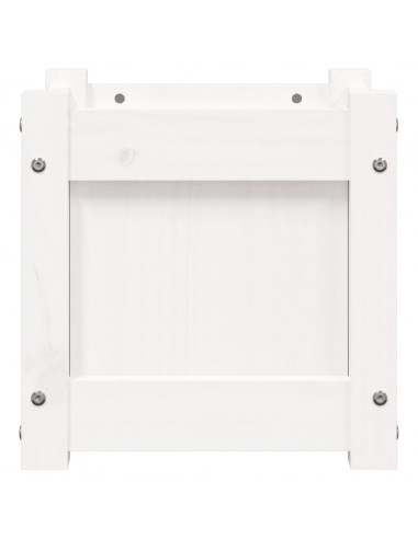 Fioriera da Giardino Bianca 31x31x31 cm Legno Massello di Pino