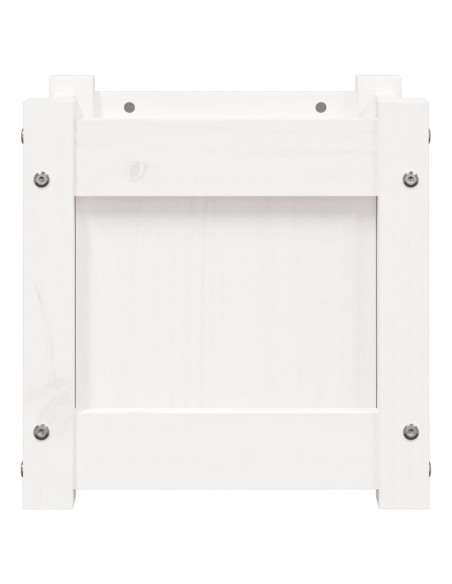 Fioriera da Giardino Bianca 31x31x31 cm Legno Massello di Pino