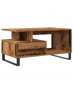 Tavolino da Salotto Legno Antico 90x49x45 cm Legno Multistrato