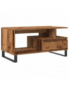 Tavolino da Salotto Legno Antico 90x49x45 cm Legno Multistrato 2