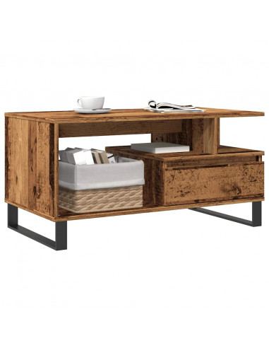 Tavolino da Salotto Legno Antico 90x49x45 cm Legno Multistrato