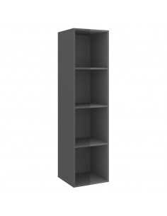 Set Mobile TV 2 pz Grigio Lucido in Truciolato