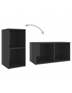 Set Mobili TV 8 pz Grigio Lucido in Truciolato