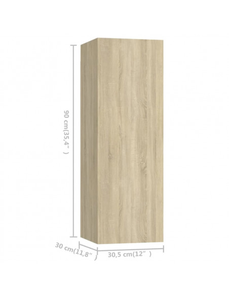 Set di Mobili Porta TV 8 pz Rovere Sonoma in Legno Multistrato