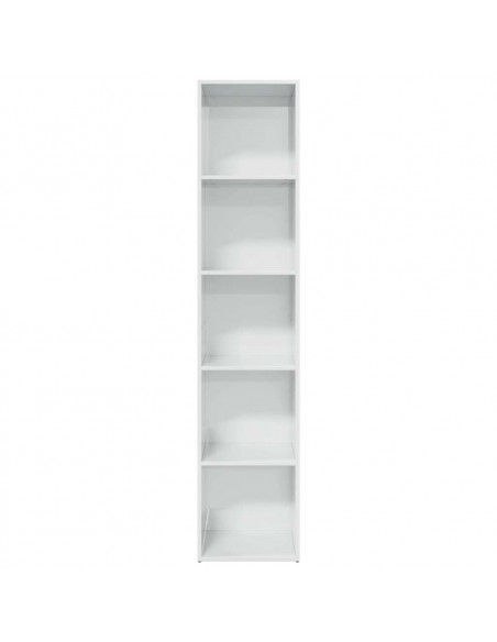 Libreria Bianco Lucido 40x30x189 cm in Legno Multistrato