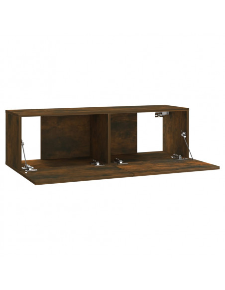Set di Mobili TV a Parete Rovere Fumo in Legno Multistrato