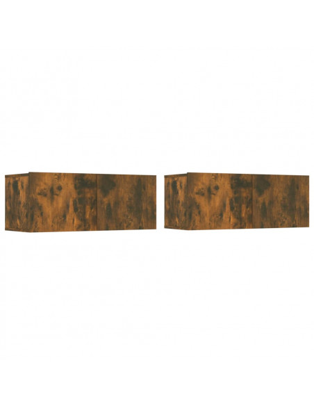 Set di Mobili Porta TV 4 pz Rovere Fumo in Legno Multistrato