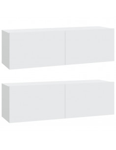 Set Mobili Porta TV 3 pz Bianco in Legno Multistrato