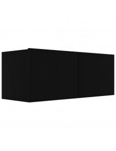 Set Mobili Porta TV 3 pz Nero in Legno Multistrato