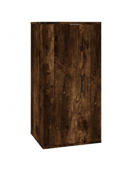 Set Mobili Porta TV 3 pz Rovere Fumo in Legno Multistrato
