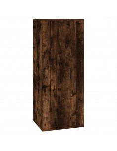 Set di Mobili Porta TV 4 pz Rovere Fumo in Legno Multistrato