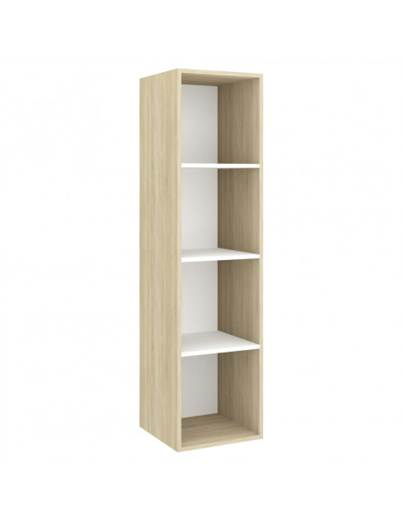 Set Porta TV 5 pz Bianco e Rovere Sonoma in Truciolato