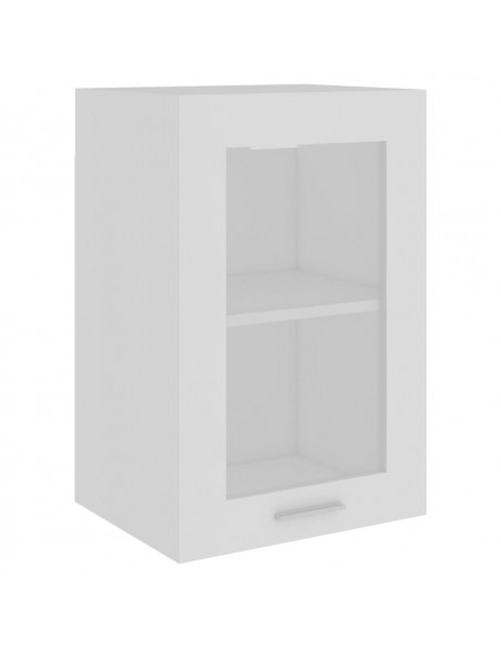 Armadio Sospeso con Vetro Bianco 40x31x60 cm Legno Multistrato