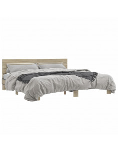 Giroletto Rovere Sonoma 200x200 cm Legno Multistrato e Metallo 2