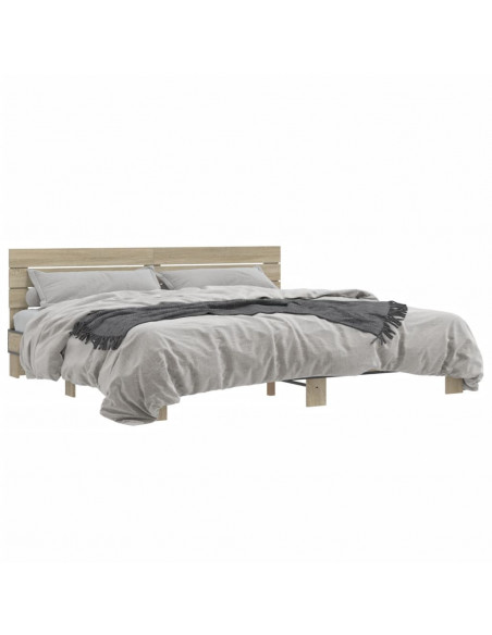 Giroletto Rovere Sonoma 200x200 cm Legno Multistrato e Metallo