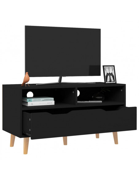 Mobile Porta TV Nero 90x40x48,5 cm in Legno Multistrato