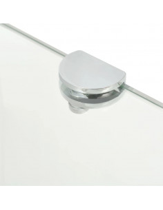 Scaffale Angolare Supporti Cromati in Vetro Trasparente 35x35cm