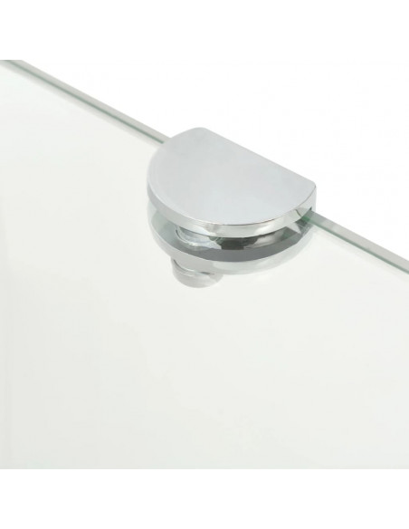 Scaffale Angolare Supporti Cromati in Vetro Trasparente 35x35cm