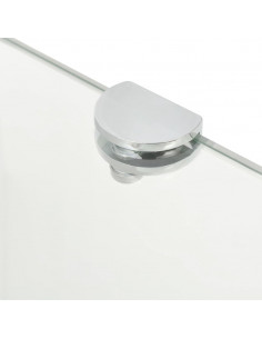 Scaffale Angolare con Supporto in Cristallo Vetro Chiaro 45x45 cm