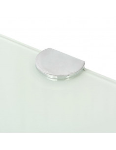 Scaffale Angolare con Supporto in Cristallo Vetro Bianco 35x35 cm