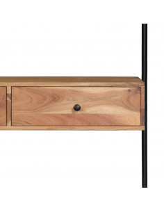 Scrivania a Parete 90x40x170 cm in Legno Massello di Acacia