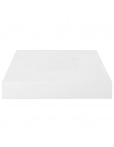 Scaffali a Parete 2 pz Bianco Lucido 23x23,5x3,8 cm in MDF
