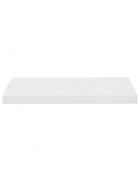 Scaffali a Parete 2 pz Bianco Lucido 60x23,5x3,8 cm in MDF