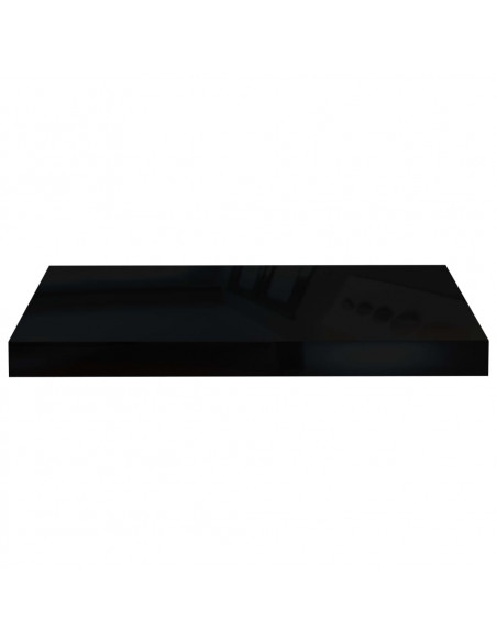 Scaffale a Parete Nero Lucido 50x23x3,8 cm in MDF