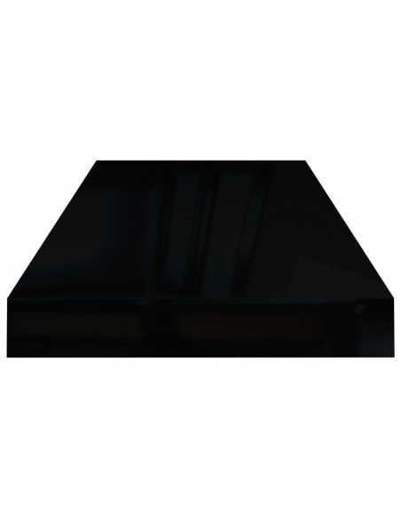 Scaffale a Parete Nero Lucido 60x23,5x3,8 cm in MDF