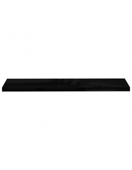 Scaffali a Parete 4 pz Nero Lucido 120x23,5x3,8 cm in MDF