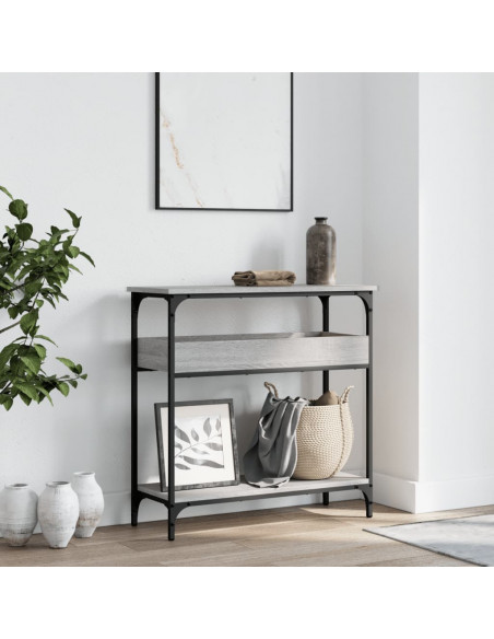 Tavolo Consolle Ripiano Grigio Sonoma 75x29x75cm Multistrato