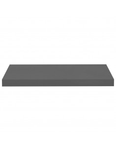 Scaffali a Parete 2 pz Grigio Lucido 60x23,5x3,8 cm in MDF