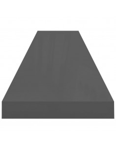 Scaffale a Parete Grigio Lucido 120x23,5x3,8 cm in MDF