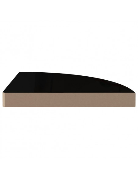 Scaffali Angolari a Parete 2 pz Nero Lucido 35x35x3,8 cm MDF