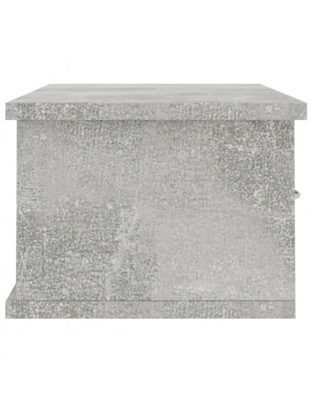 Scaffale Cassetti Parete Grigio Cemento 60x26x18,5 Multistrato