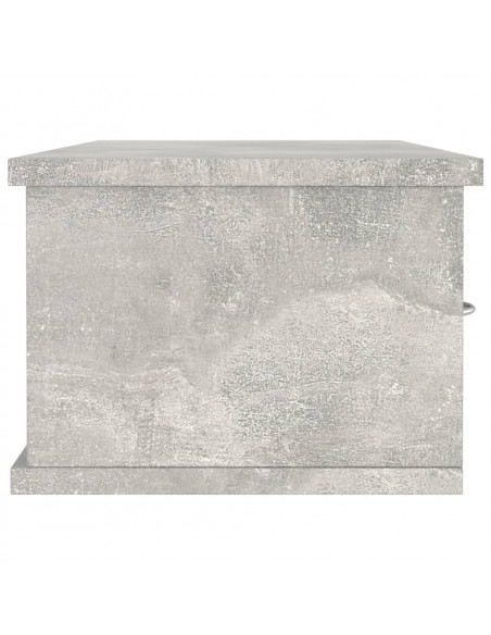 Scaffale Cassetti Parete Grigio Cemento 88x26x18,5 Multistrato
