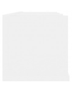 Scaffale Porta CD a Parete Bianco 75x18x18 cm in Multistrato