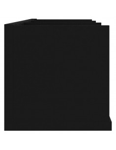 Scaffale Porta CD a Parete Nero 75x18x18 cm Legno Multistrato