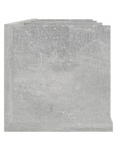 Scaffale Porta CD Parete Grigio Cemento 75x18x18 cm Multistrato