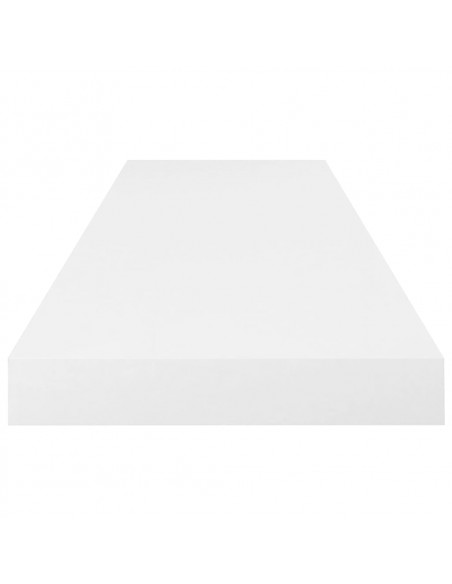 Scaffali a Parete 2 pz Bianco Lucido 80x23,5x3,8 cm in MDF