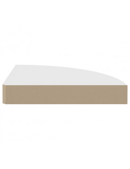 Scaffali Angolari a Parete 2 pz Bianchi 25x25x3,8 cm in MDF
