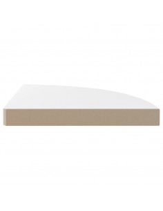 Scaffali Angolari a Parete 2 pz Bianco Lucido 35x35x3,8 cm MDF